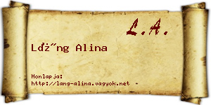 Láng Alina névjegykártya