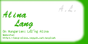 alina lang business card